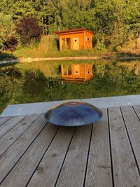 Sauna mit Teich